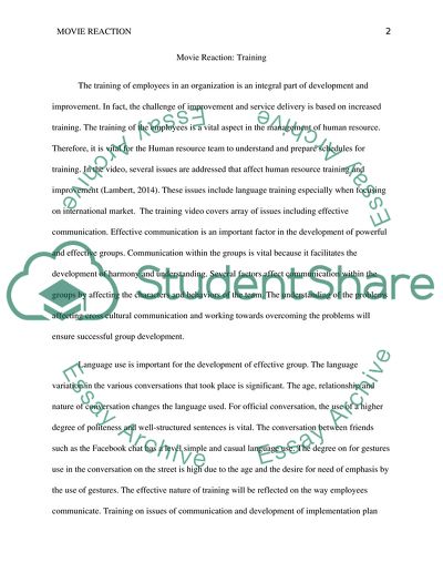 The Training of Employees in an Organization