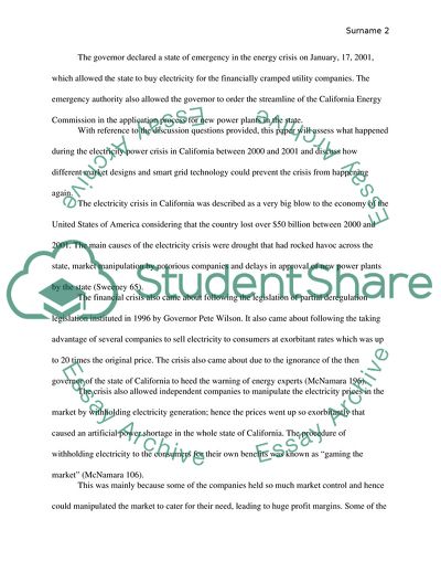 Californias Electricity Crisis During 2000 2001