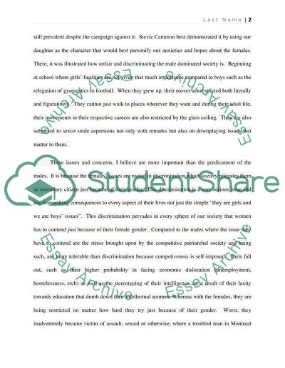 The Predicament of the Respective Genders