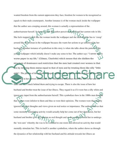 Discuss a few instances of Symbolism in Gilmans Story