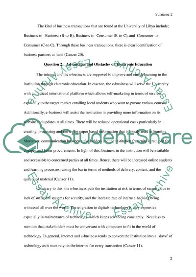 The Internet and the E-Business