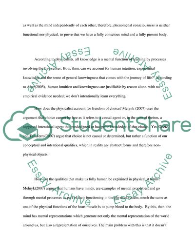 The Case Against Physicalism By Jacky Chang