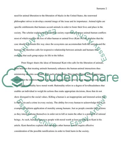 Response to Kant and Singer