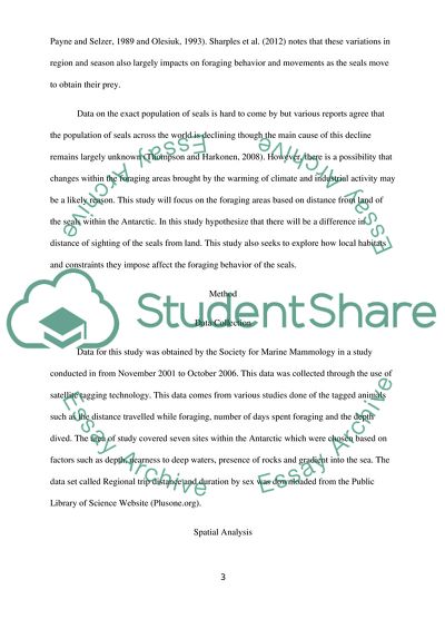 Variation in Foraging Behaviour of Harbour Seals at the Antarctic