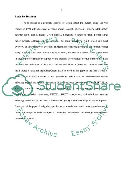 Green Estate Market Analysis