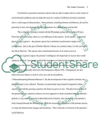 The evolution and behavior of a primate species