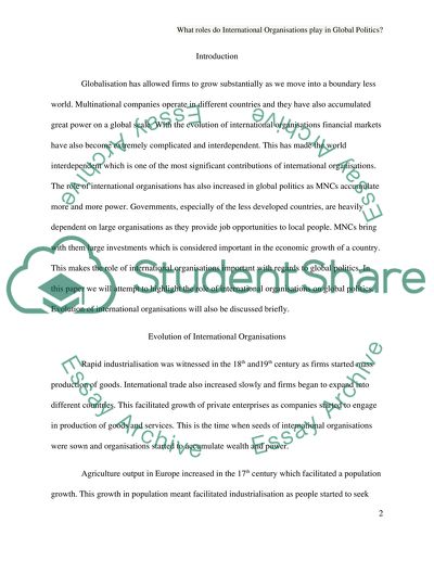 What Roles Do International Organisations Play in Global Politics