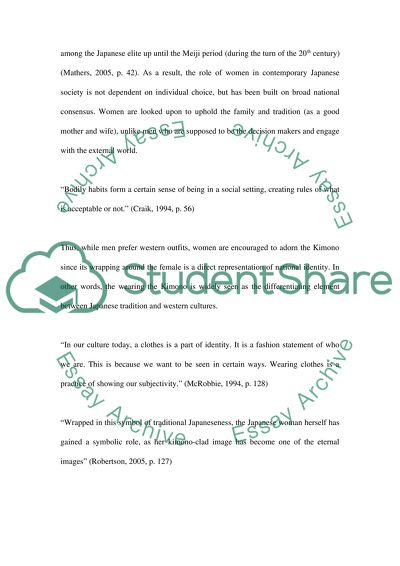 How the Kimono represented Japanese tradition and national identity and How it has changed overtime