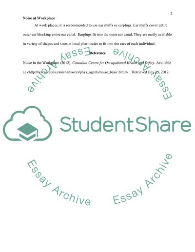 Noise and Hearing Impairment