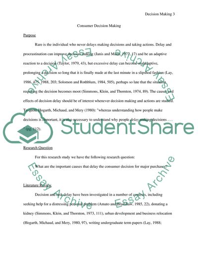 Consumer Decision Making