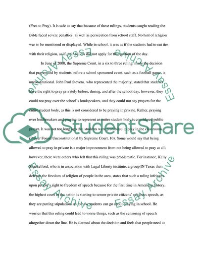 Prayer in School and the Changes That Have Come