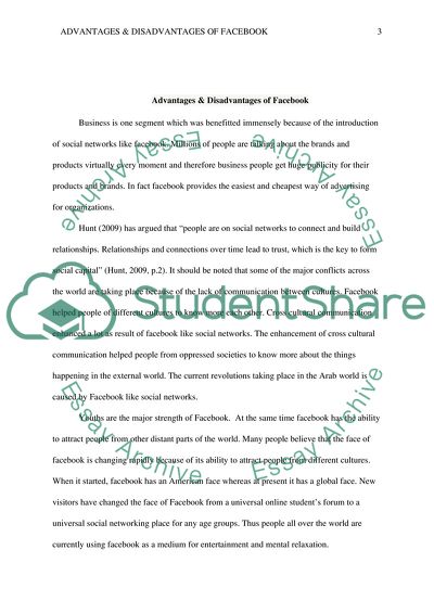 Advantages and Disadvantages of Facebook