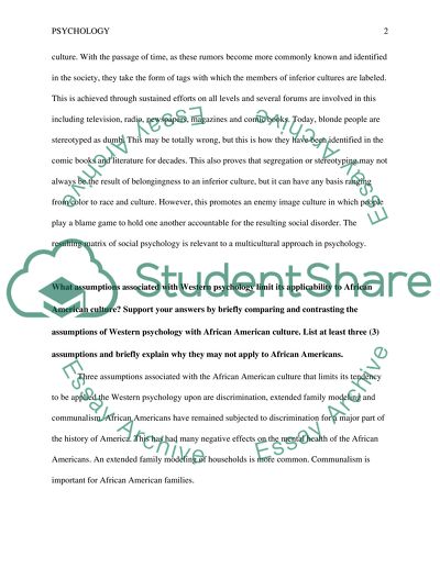 Culture and Social Psychology