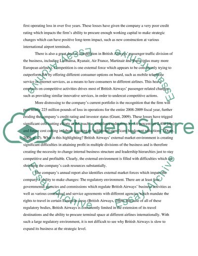 Strategic management, British Airways