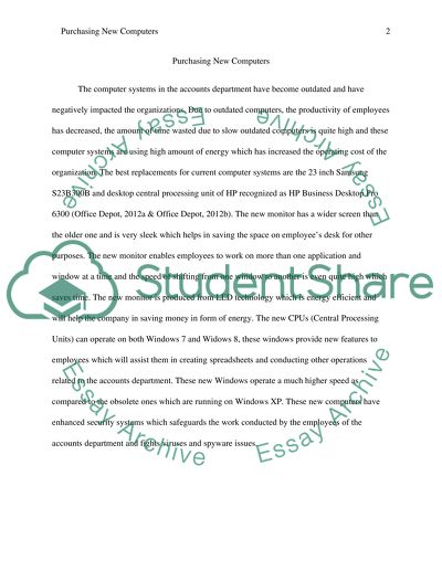 Proposal for purchasing new computers