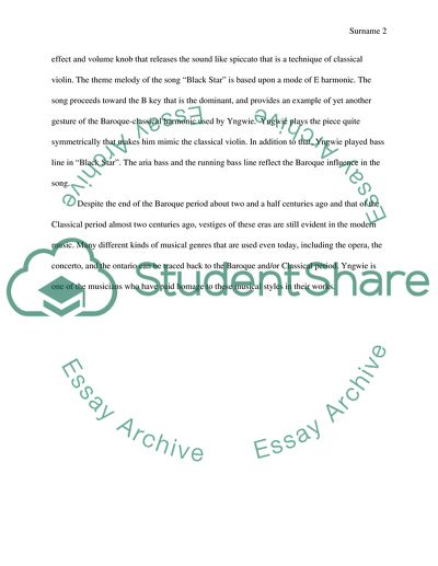 Baroque and Classical and the modern song