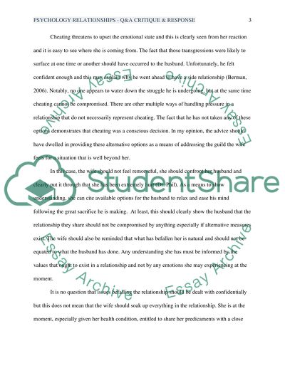 Psychological Relationships Critique