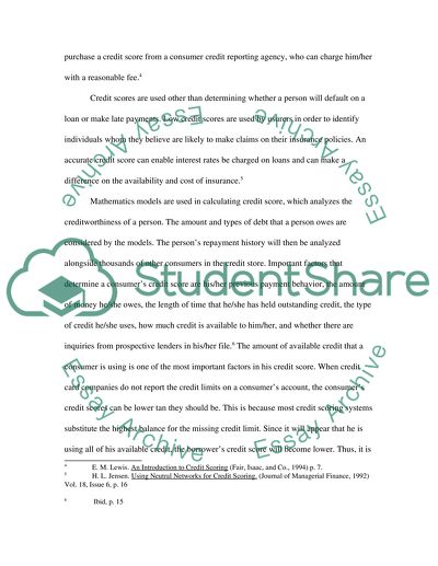 Credit Scoring and Its Impact