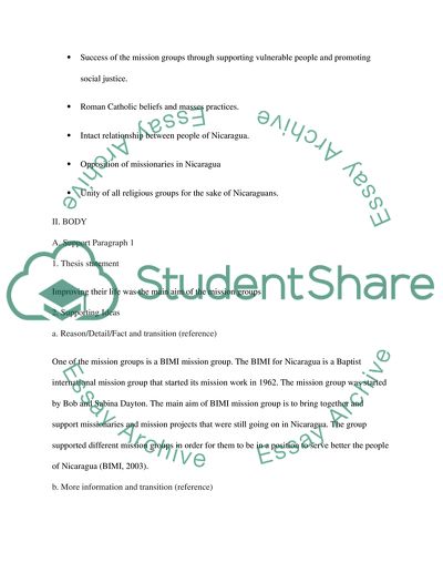 Missions to Nicaragura
