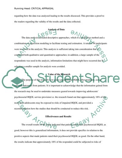Critical appraisal-EBP