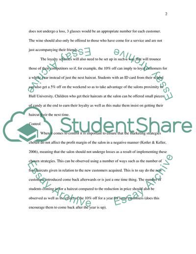 The control and Implementation for the hair salon