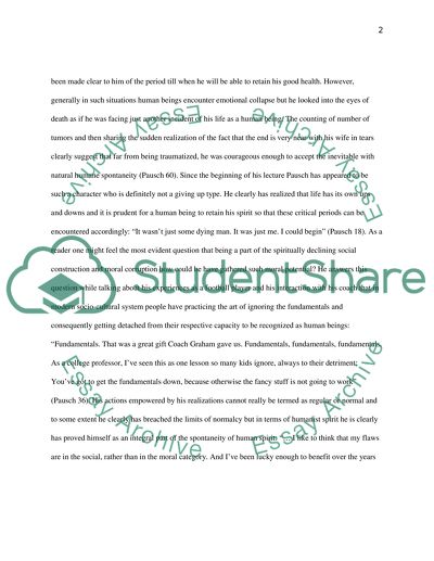 The last lecture reflection essay picture