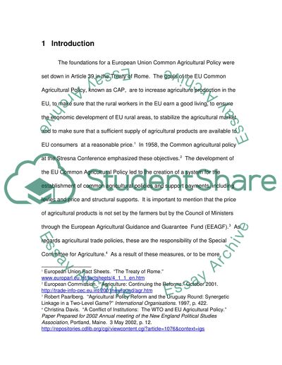 European Union Common Agricultural Policy