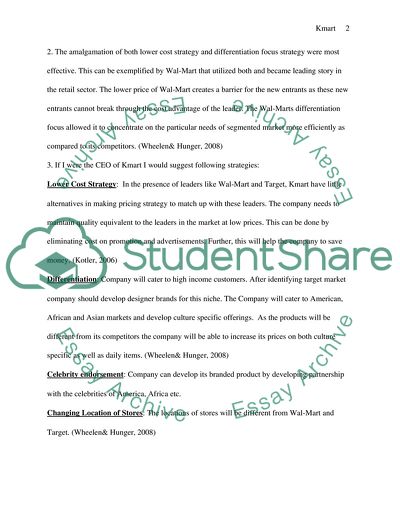 Lower Cost Strategy for Kmart