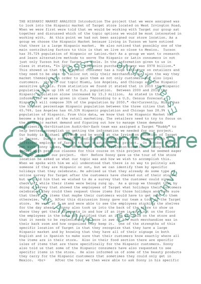 Factors Influencing Purchasing Decisions Among Hispanic Consumers