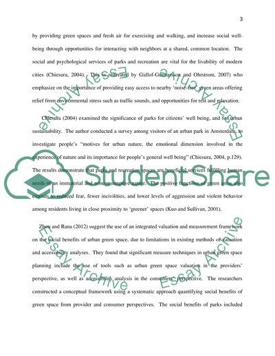 Social and Physical Benefits of Parks and Recreation Literature Review Paper