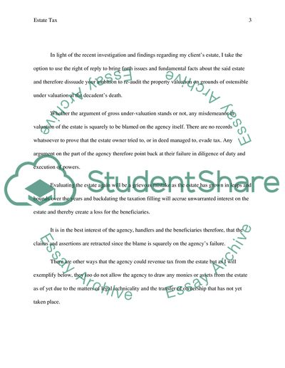 Assignment 5: Estate Tax Audit Letter to IRS