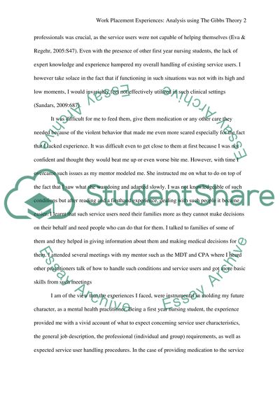 Reflective account of two placement experiences