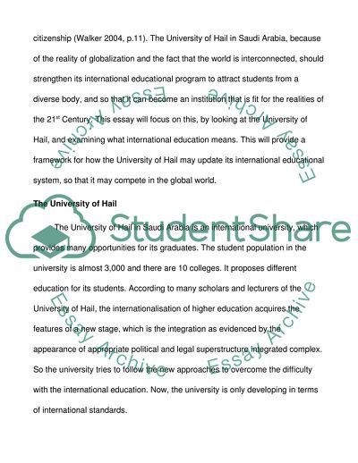 International Education at the University of Hail