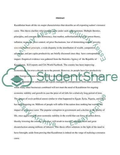 Mitigating the Effects of Oil, Trade Policies, and International Relationships on Kazakhstan