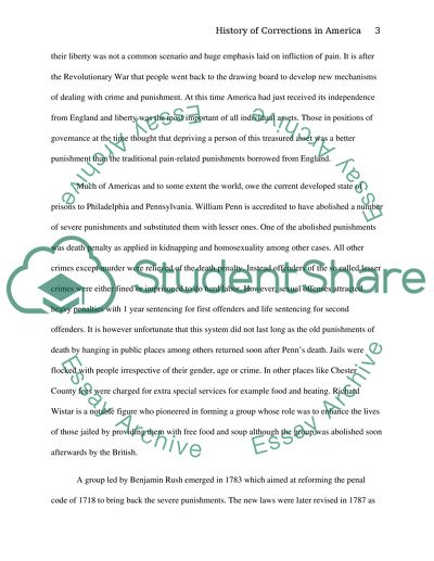 History of Corrections in America