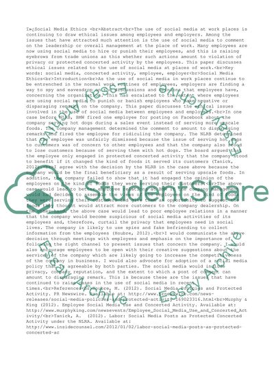 Social Media Policies, Concerted Activity and HR Management