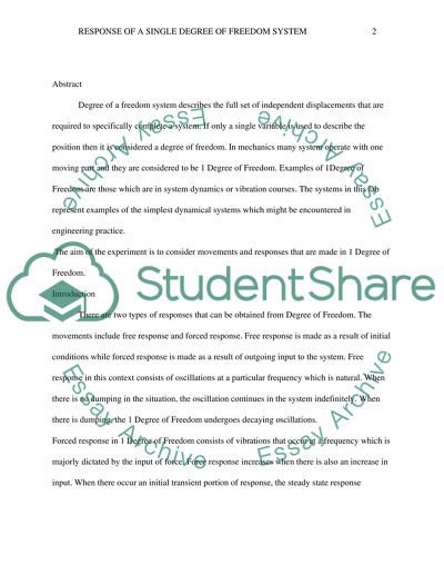 Estimating the Damping in a Single Degree of Freedom System
