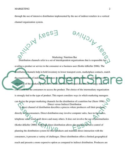 Marketing: Nutrition Bar