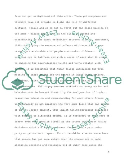 The Nature of Dreams and Fantasies