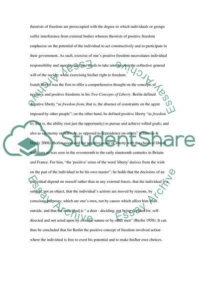 Plausible Understanding of the Positive Concept of Freedom