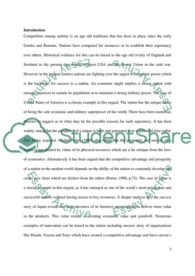 The Competitiveness of the Nation on the Basis of the Diamond Model