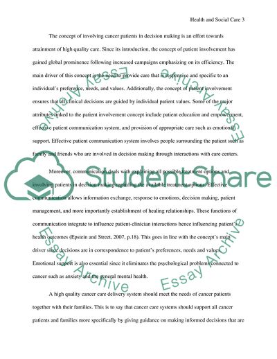 User Expectations of Health and Social Care