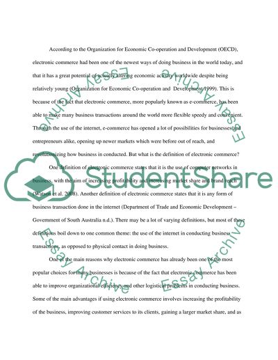 Advanced Knowledge in Electronic Commerce