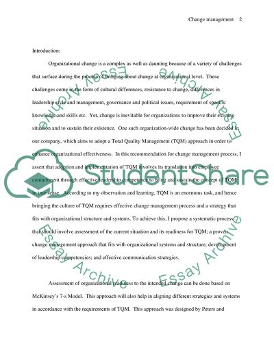 Implementation of Total Quality Management and Its Integration