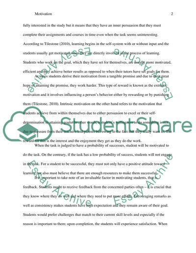 importance of student motivation essay