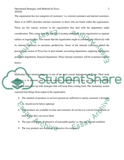 Operational Strategies and Methods in Tesco
