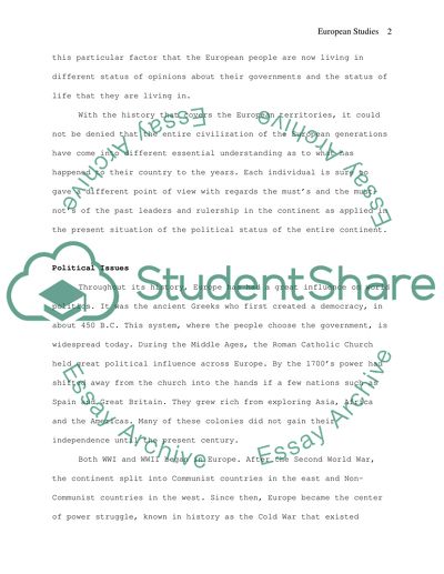 Understanding the Division in the European Continent