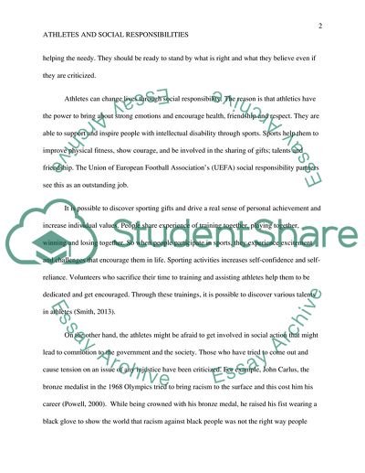 Social Responsibility of The Athletes