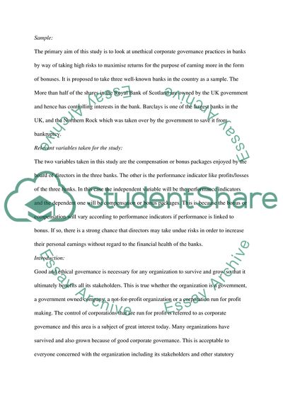 The Corporate Governance Scenario in the UK With Focus on Banks