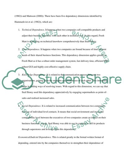 Logistics Processes of Fresh Mart and Seal Honey - Vulnerability Dimensions, Status